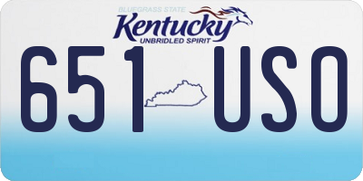 KY license plate 651USO