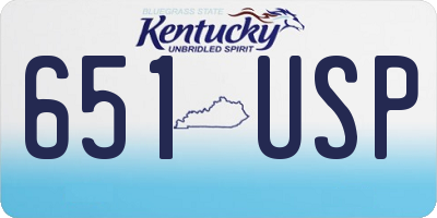 KY license plate 651USP