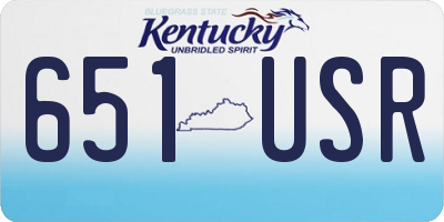 KY license plate 651USR