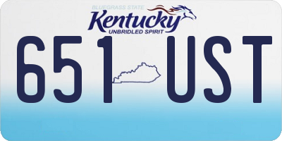KY license plate 651UST