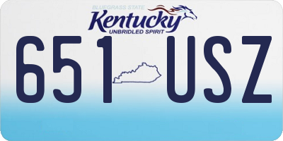 KY license plate 651USZ