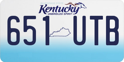 KY license plate 651UTB