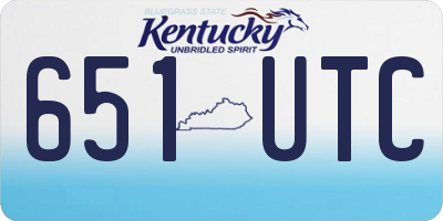 KY license plate 651UTC