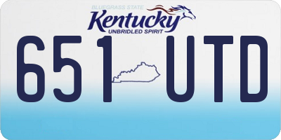 KY license plate 651UTD