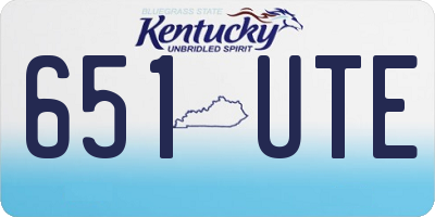 KY license plate 651UTE