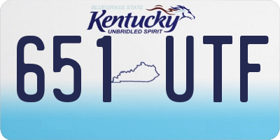 KY license plate 651UTF