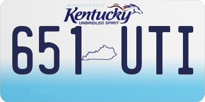 KY license plate 651UTI