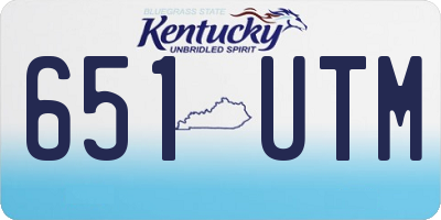 KY license plate 651UTM