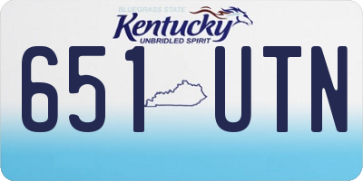 KY license plate 651UTN