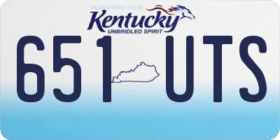 KY license plate 651UTS