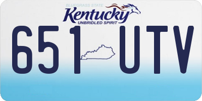 KY license plate 651UTV
