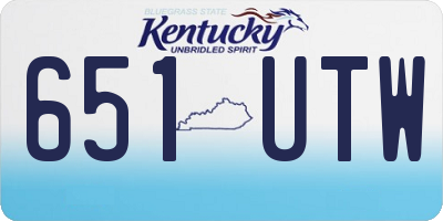 KY license plate 651UTW
