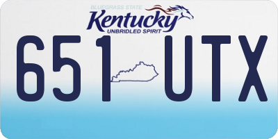 KY license plate 651UTX