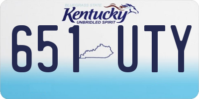 KY license plate 651UTY