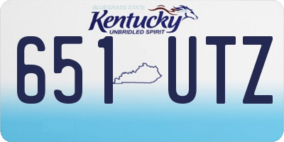KY license plate 651UTZ