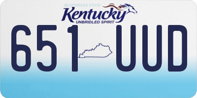 KY license plate 651UUD