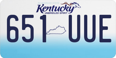 KY license plate 651UUE