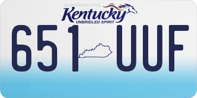 KY license plate 651UUF