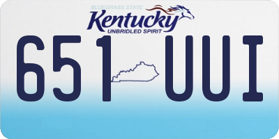 KY license plate 651UUI