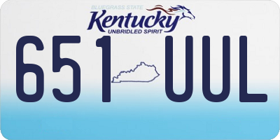 KY license plate 651UUL