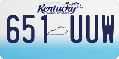 KY license plate 651UUW