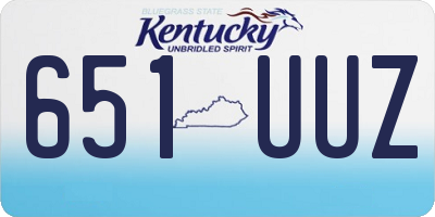 KY license plate 651UUZ