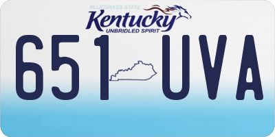 KY license plate 651UVA