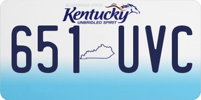KY license plate 651UVC