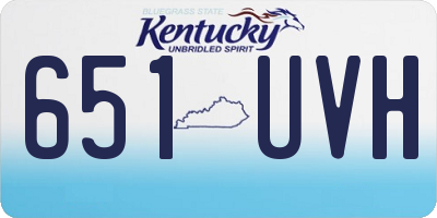 KY license plate 651UVH