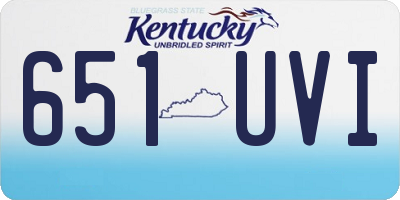 KY license plate 651UVI