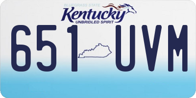 KY license plate 651UVM