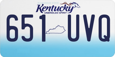 KY license plate 651UVQ