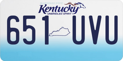 KY license plate 651UVU