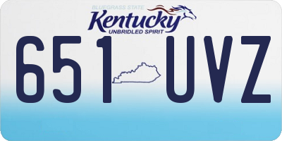 KY license plate 651UVZ