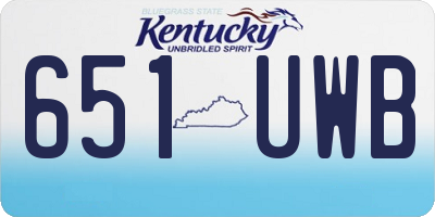 KY license plate 651UWB