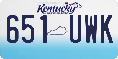 KY license plate 651UWK