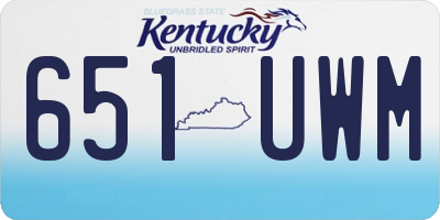 KY license plate 651UWM