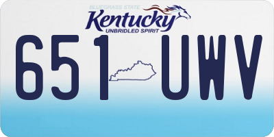 KY license plate 651UWV