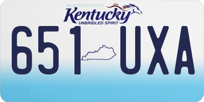 KY license plate 651UXA