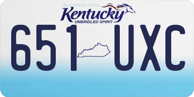 KY license plate 651UXC