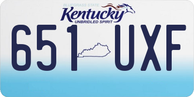 KY license plate 651UXF