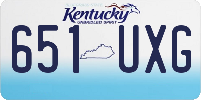 KY license plate 651UXG