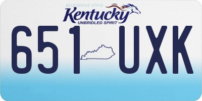 KY license plate 651UXK