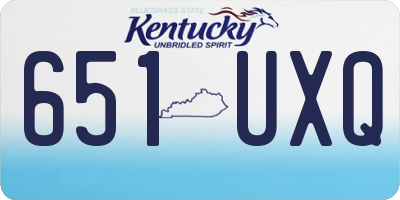 KY license plate 651UXQ