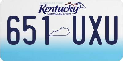 KY license plate 651UXU