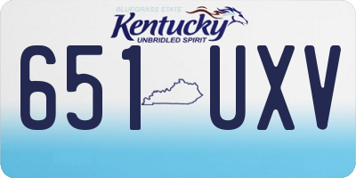 KY license plate 651UXV