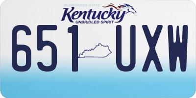 KY license plate 651UXW