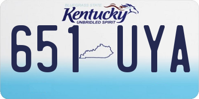 KY license plate 651UYA