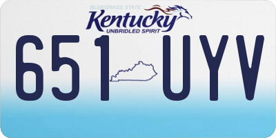KY license plate 651UYV