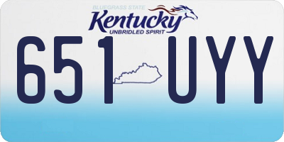 KY license plate 651UYY